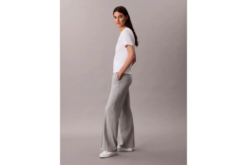 Calvin Klein Cotton Terry Γυναικείο Παντελόνι Φόρμας Γκρι