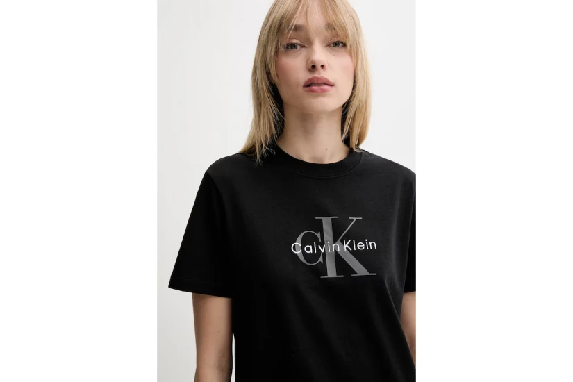 Calvin Klein Monogram Logo Γυναικείο Κοντομάνικο T-Shirt Μαύρο