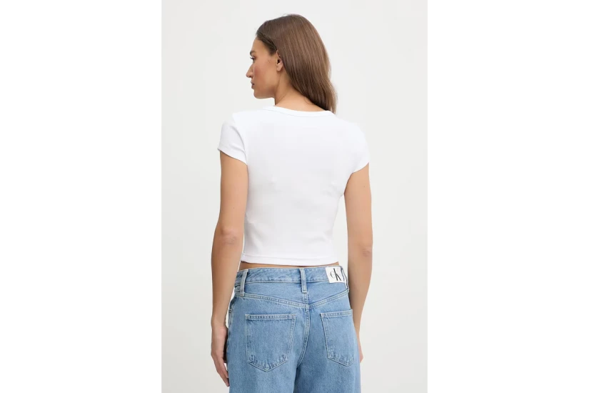 Calvin Klein Cotton Stretch Rib Baby Γυναικείο Κοντομάνικο T-Shirt