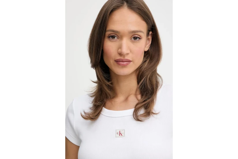 Calvin Klein Cotton Stretch Rib Baby Γυναικείο Κοντομάνικο T-Shirt
