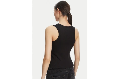 Calvin Klein Ribbed Cotton Badge Μπλούζα Αμάνικη Γυναικεία (LV047C201G UB1)