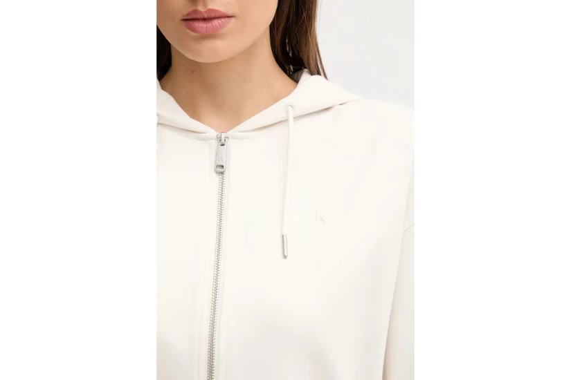 Calvin Klein Γυναικεία Ζακέτα με Κουκούλα Εκρού