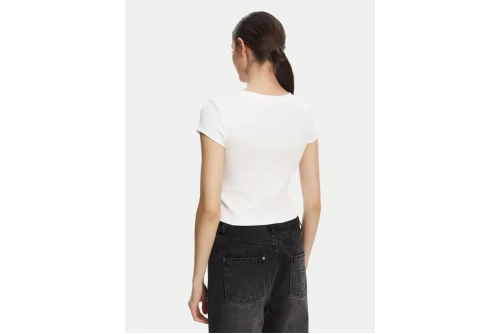 Calvin Klein Ribbed Cotton V-Neck T-Shirt Γυναικείο (LV047C910G YAF)