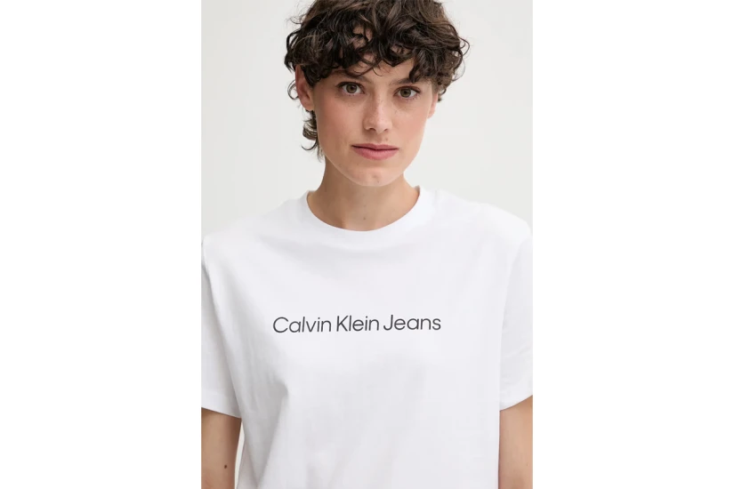 Calvin Klein Logo Classic Γυναικείο Κοντομάνικο T-Shirt Λευκό
