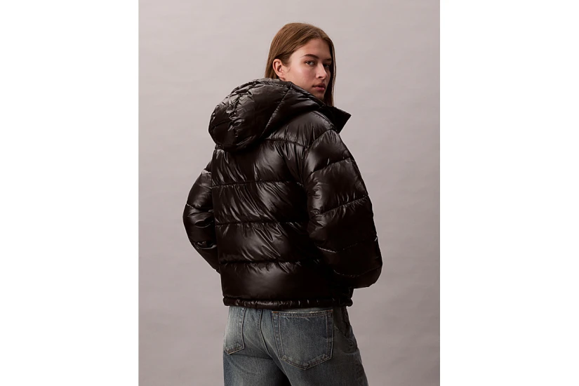 Calvin Klein Γυναικείο Μπουφάν Puffer με Κουκούλα Μαύρο