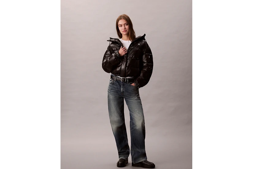 Calvin Klein Γυναικείο Μπουφάν Puffer με Κουκούλα Μαύρο