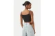 Calvin Klein Ribbed Cotton Cami Γυναικείο Αμάνικο Crop Top Μαύρο
