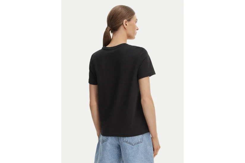 Calvin Klein Woven Label Classic Fit Γυναικείo Κοντομάνικο T-Shirt Μαύρο
