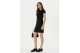 Calvin Klein Monologo Baby Rib Γυναικείο Mini Φόρεμα Μαύρο