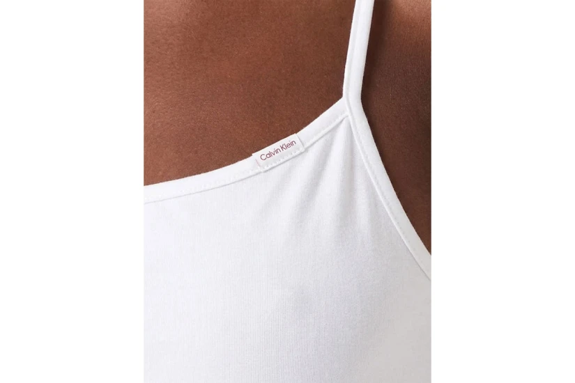 Calvin Klein Cotton Stretch Strap Cami Γυναικεία Αμάνικη Μπλούζα Λευκή