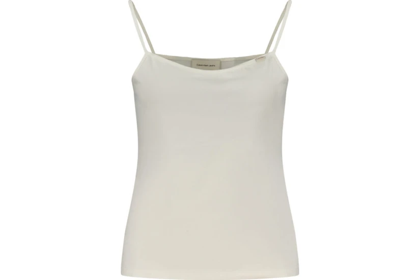 Calvin Klein Cotton Stretch Strap Cami Γυναικεία Αμάνικη Μπλούζα Λευκή