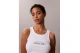 Calvin Klein Ribbed Cotton Γυναικεία Αμάνικη Μπλούζα Λευκή