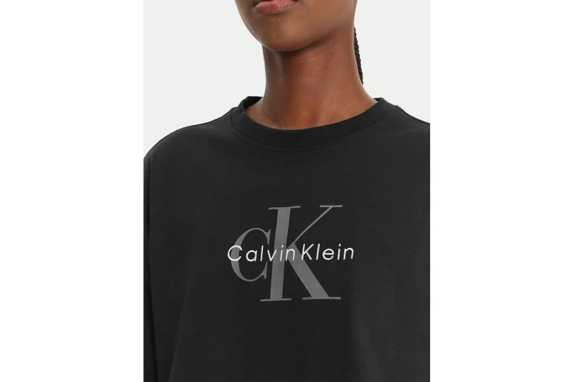 Calvin Klein Boxy Crop Monologo Γυναικείο Κοντομάνικο T-Shirt Μαύρο