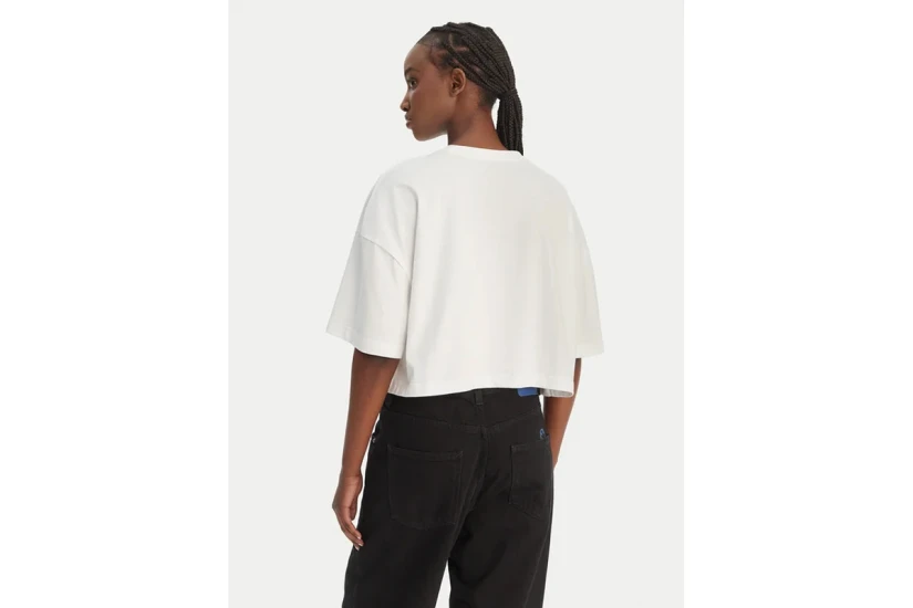 Calvin Klein Boxy Crop Monologo Γυναικείο Κοντομάνικο T-Shirt Λευκό