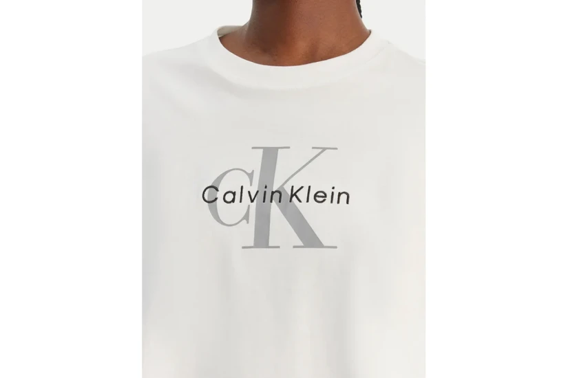 Calvin Klein Boxy Crop Monologo Γυναικείο Κοντομάνικο T-Shirt Λευκό