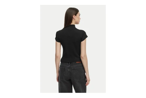 Calvin Klein Monologo Patch Rib Zip Top Κοντομάνικο Γυναικείο (LV047G240G UB1)