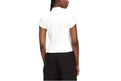 Calvin Klein Monologo Patch Rib Zip Top Κοντομάνικο Γυναικείο (LV047G240G YAF)