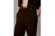 Calvin Klein Logo Waistband Wide Leg Γυναικείο Παντελόνι Φόρμας Καφέ