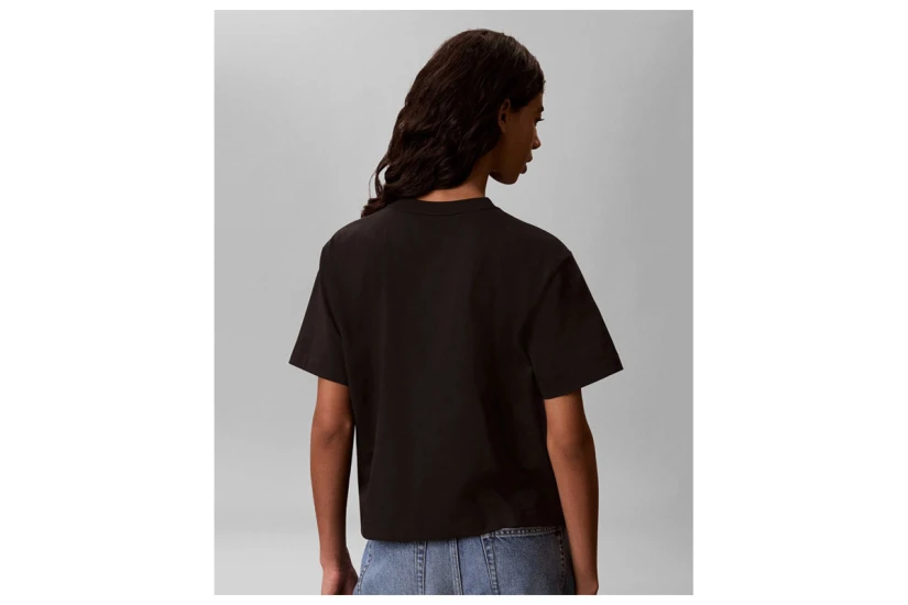 Calvin Klein Monologo Boxy Γυναικείο Κοντομάνικο T-Shirt Μαύρο