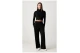 Calvin Klein Baby Rib Crop Logo Γυναικεία Μακρυμάνικη Μπλούζα με Ψηλό Λαιμό Μαύρη