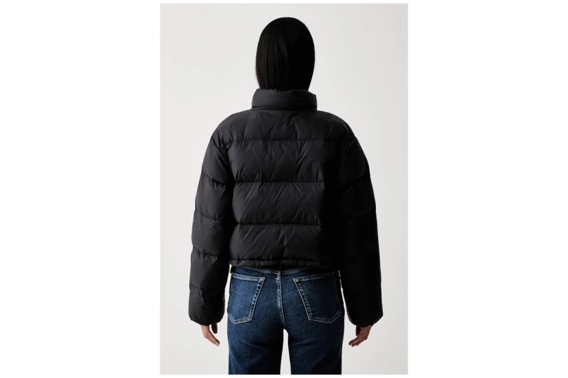 Calvin Klein Essential Cropped Γυναικείο Μπουφάν Puffer Μαύρο