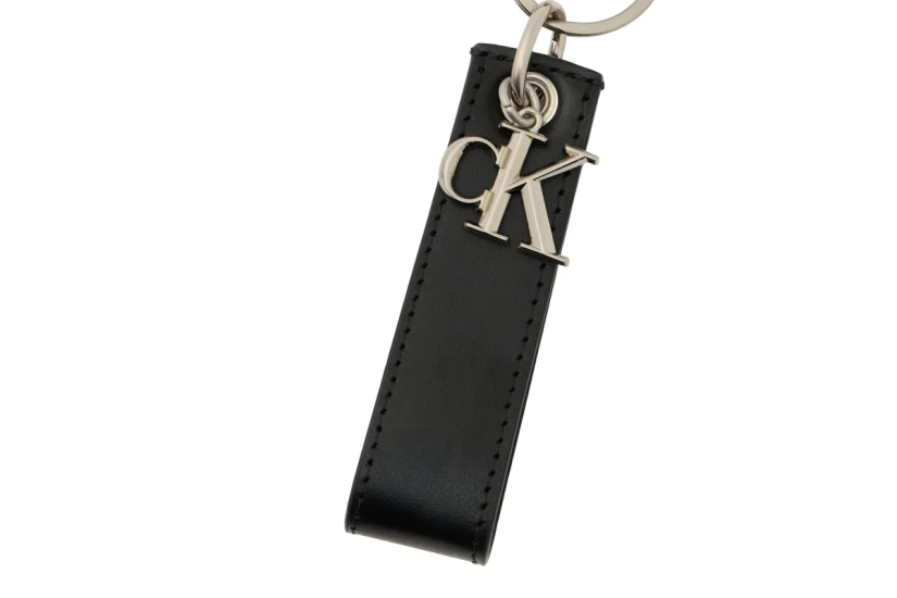 Calvin Klein Monogram Key Fob Μπρελόκ Μαύρο, Ασημί