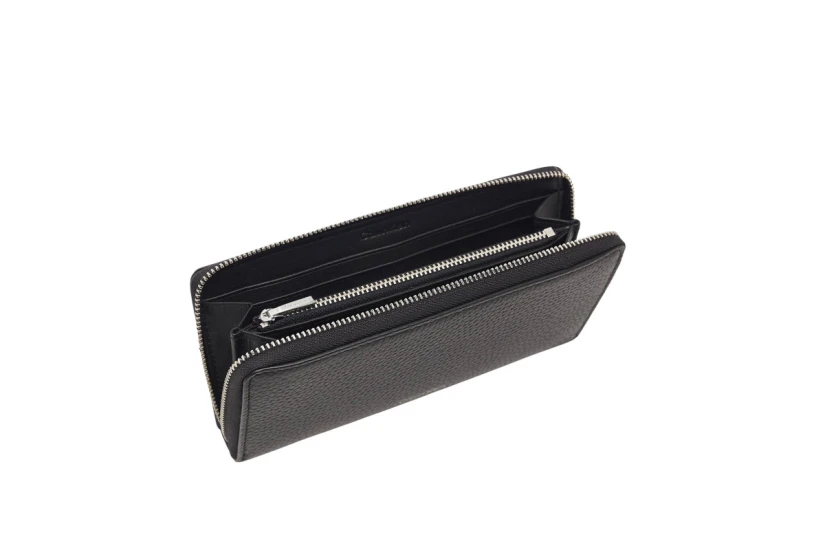 Calvin Klein Foil Embossed Long Zip Γυναικείο Πορτοφόλι Μαύρο