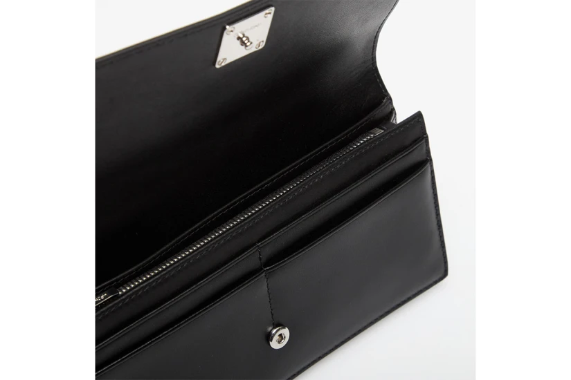 Calvin Klein Monogram Logo Emblem Leather Γυναικείο Πορτοφόλι Μαύρο