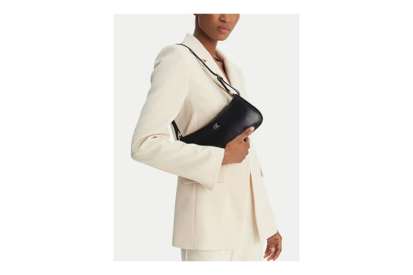 Calvin Klein Monogram Logo Γυναικεία Τσάντα Ώμου Μαύρη