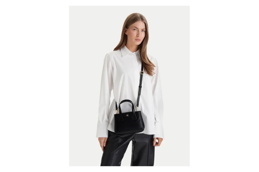 Calvin Klein Refined Mini Tote Γυναικεία Crossbody Τσάντα Tote - Χιαστί Μαύρη