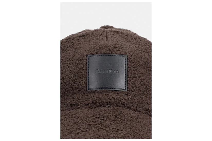 Calvin Klein Sherpa Baseball Γυναικείο Καπέλο Strapback Καφέ, Μαύρο