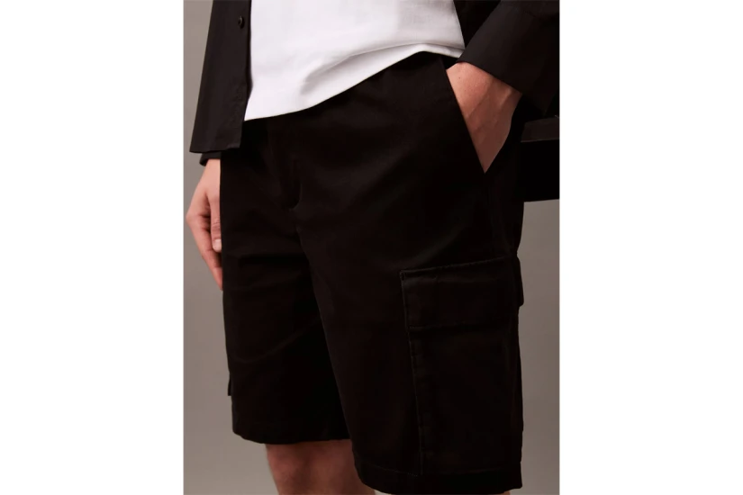Calvin Klein Cotton Twill Ανδρική Βερμούδα Cargo Μαύρη