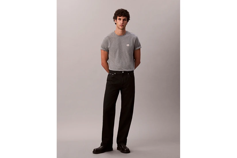 Calvin Klein Cotton Badge Ανδρικό Κοντομάνικο T-Shirt Γκρι