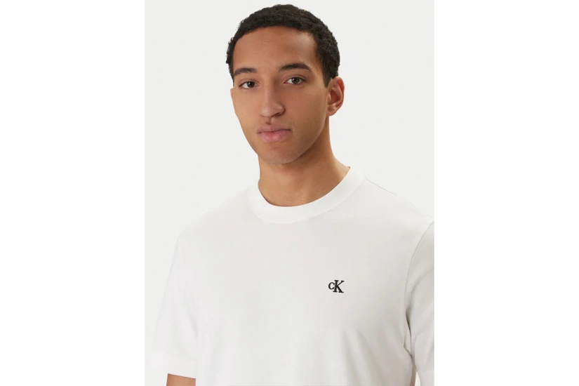 Calvin Klein Monogram Ανδρικό Κοντομάνικο T-Shirt Λευκό