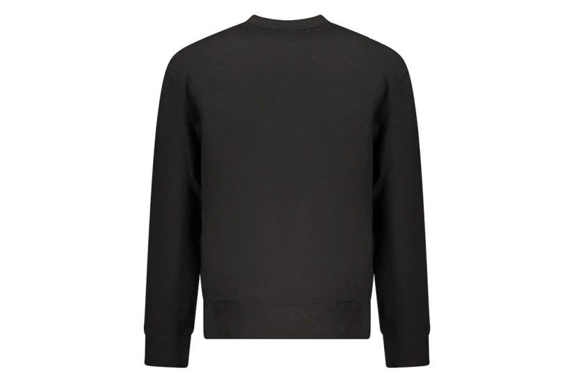 Calvin Klein 350Terry Monogram Ανδρική Μακρυμάνικη Μπλούζα με Λαιμόκοψη Μαύρη