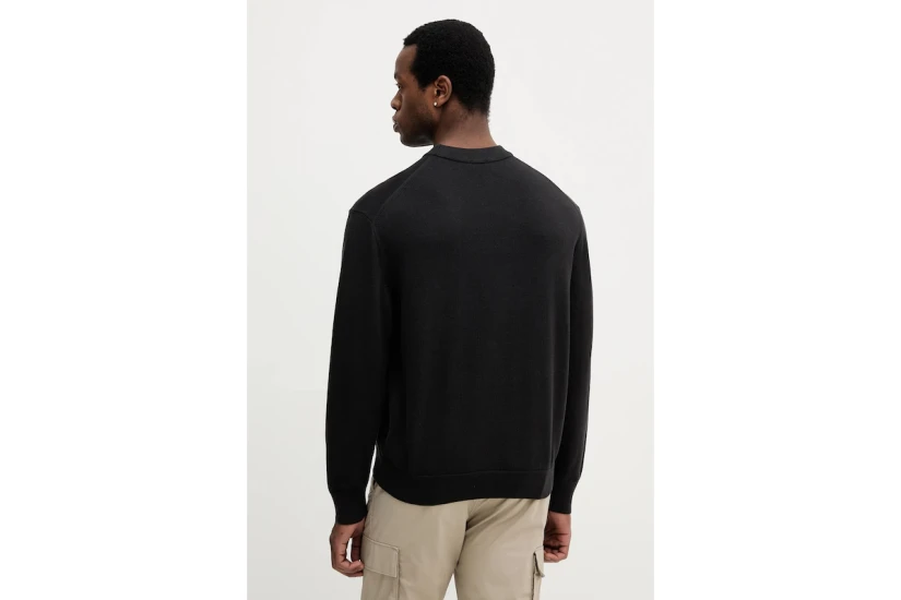 Calvin Klein Relaxed Cotton Monogram Ανδρικό Πουλόβερ Μαύρο