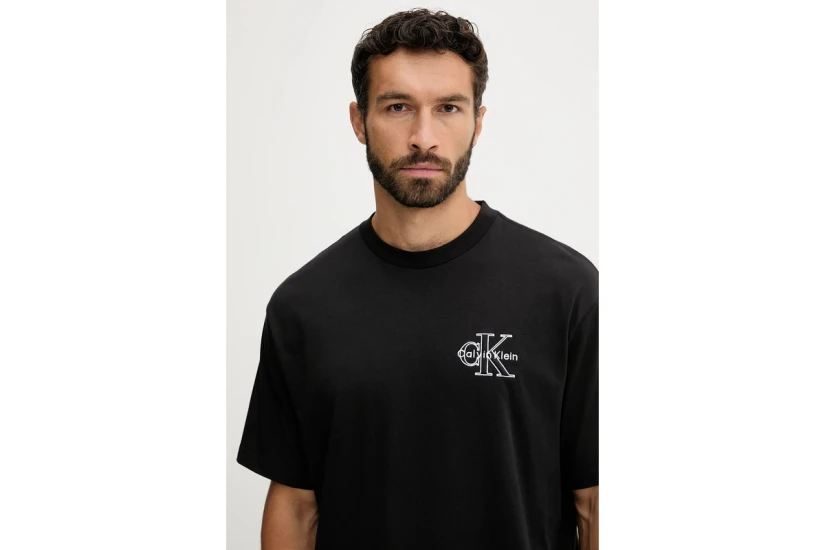 Calvin Klein Seasonal Monologo Ανδρικό Κοντομάνικο T-Shirt Μαύρο