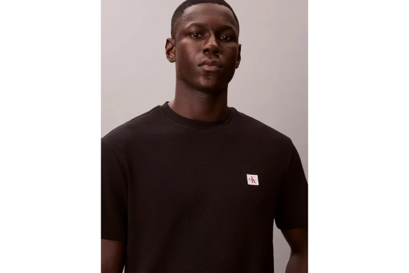 Calvin Klein Classic Waffle Ανδρικό Κοντομάνικο T-Shirt Μαύρο