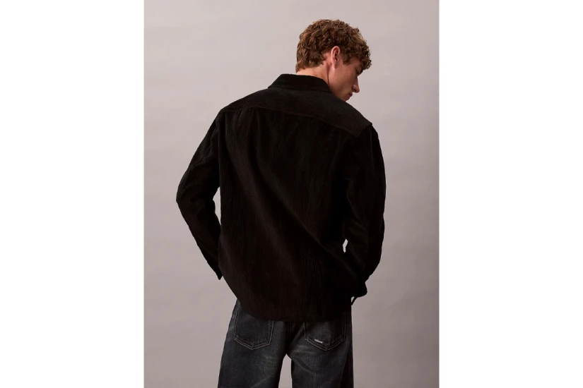 Calvin Klein Corduroy Relaxed Ανδρικό Μακρυμάνικο Πουκάμισο Μαύρο
