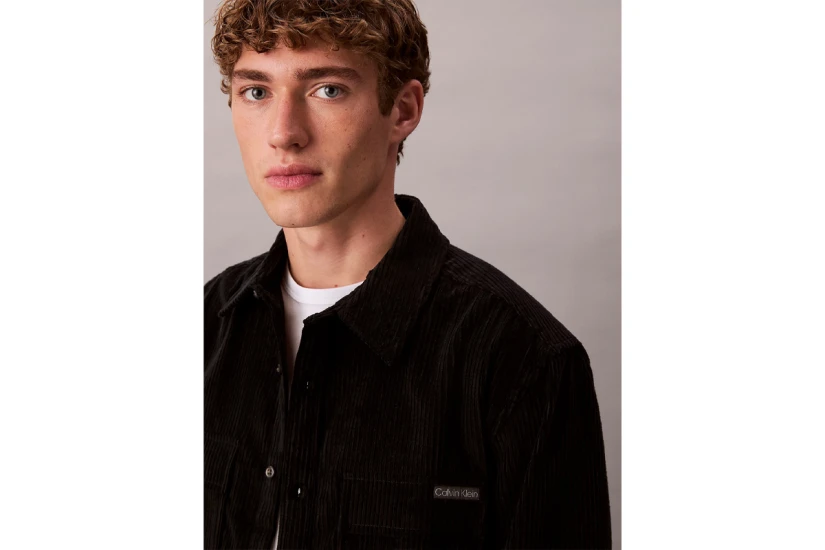 Calvin Klein Corduroy Relaxed Ανδρικό Μακρυμάνικο Πουκάμισο Μαύρο