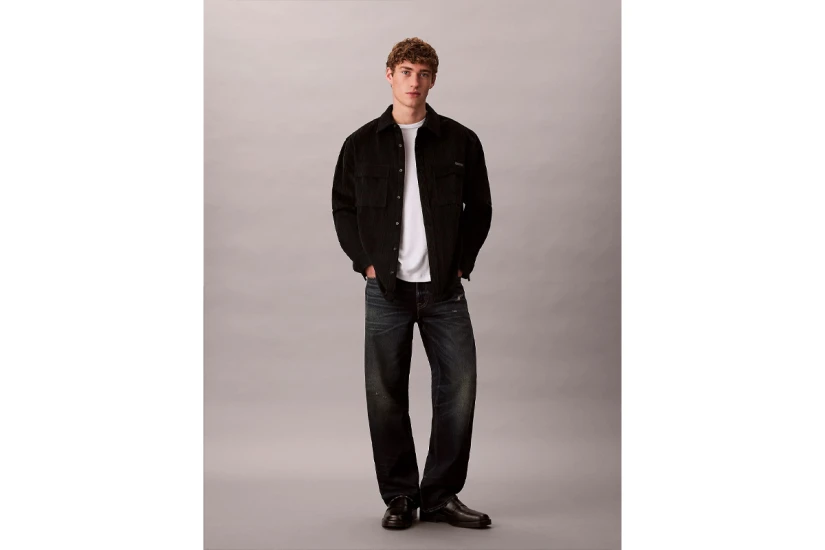 Calvin Klein Corduroy Relaxed Ανδρικό Μακρυμάνικο Πουκάμισο Μαύρο