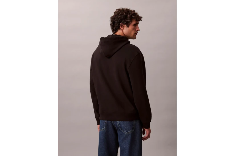 Calvin Klein Relaxed Monogram Ανδρικό Φούτερ με Κουκούλα Μαύρο