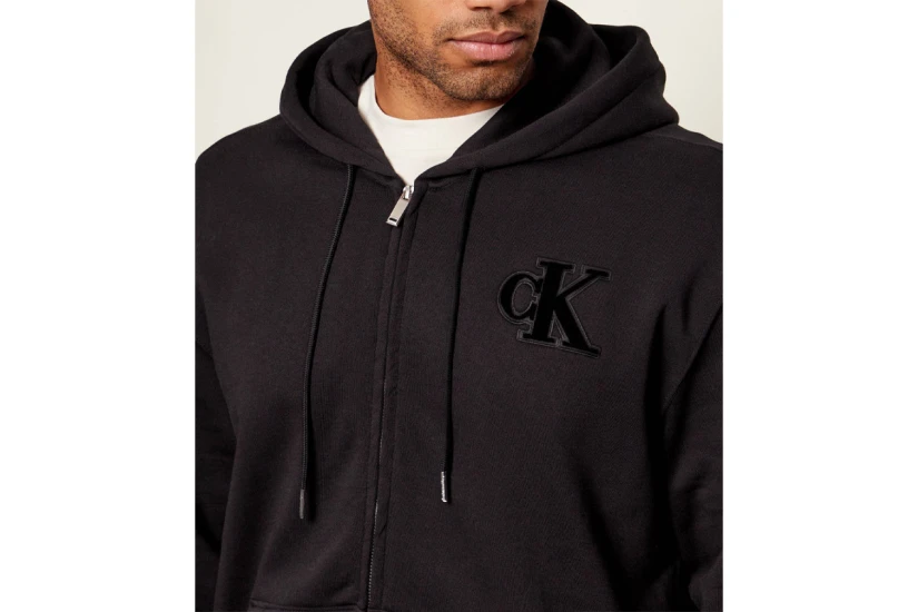 Calvin Klein Ανδρική Βαμβακερή Ζακέτα με Κουκούλα Μαύρη