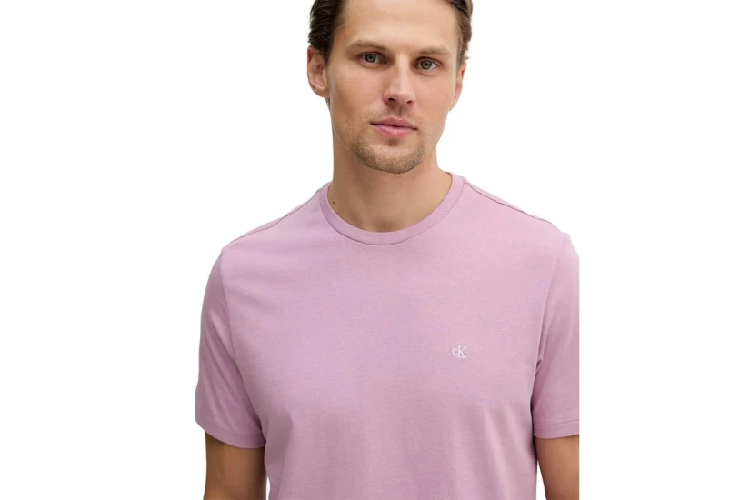 Calvin Klein Monogram Logo Ανδρικό Κοντομάνικο T-Shirt Λιλά