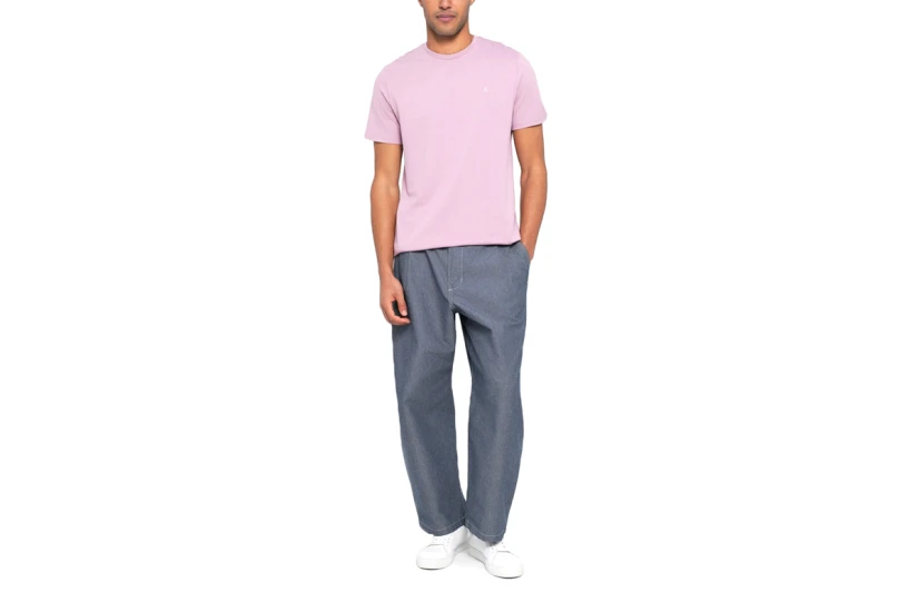 Calvin Klein Monogram Logo Ανδρικό Κοντομάνικο T-Shirt Λιλά