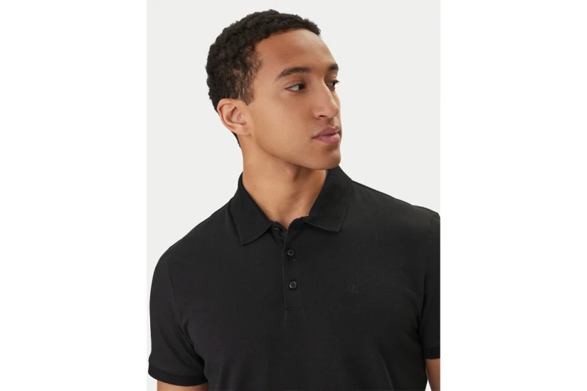 Calvin Klein Classic Monogram Ανδρικό Polo T-Shirt Μαύρο