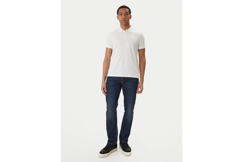 Calvin Klein Classic Monogram Ανδρικό Polo T-Shirt Λευκό