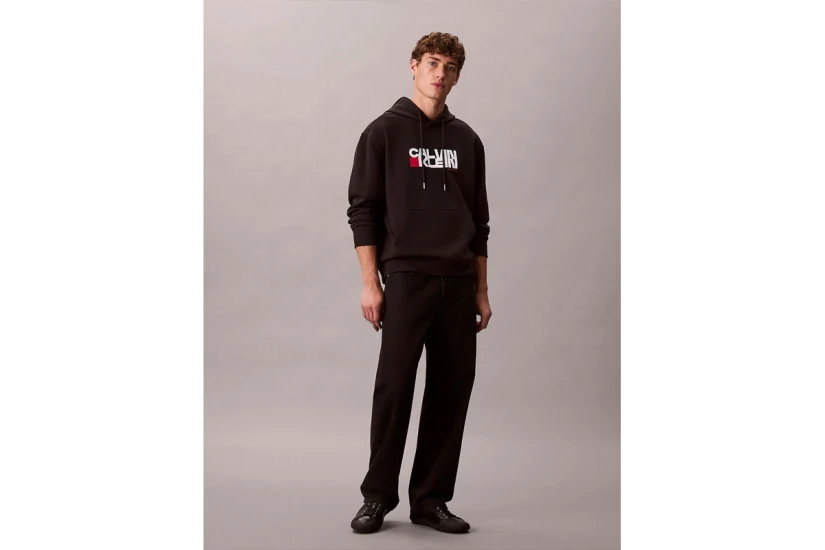 Calvin Klein Logo Graphic Ανδρικό Φούτερ με Κουκούλα Μαύρο