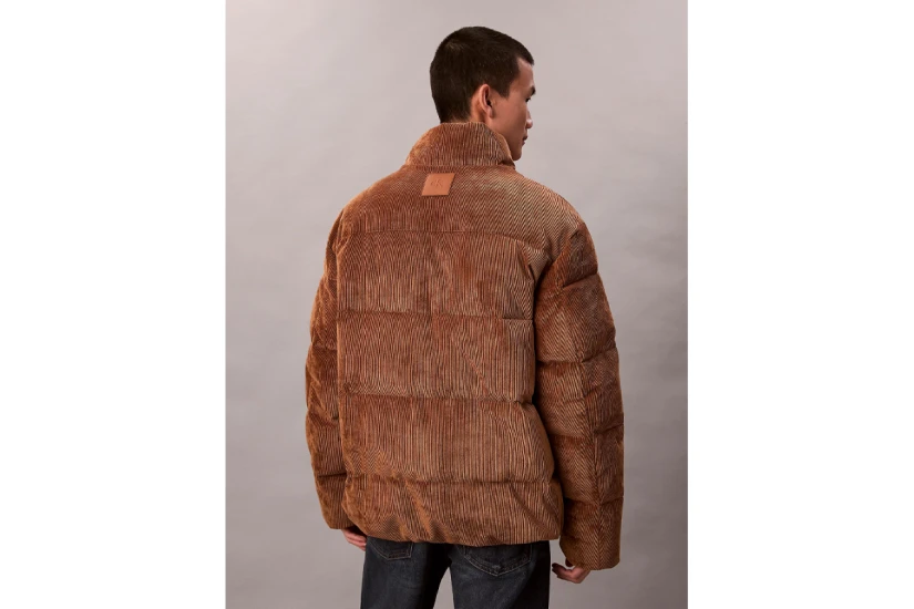 Calvin Klein Corduroy Ανδρικό Μπουφάν Puffer Ταμπά