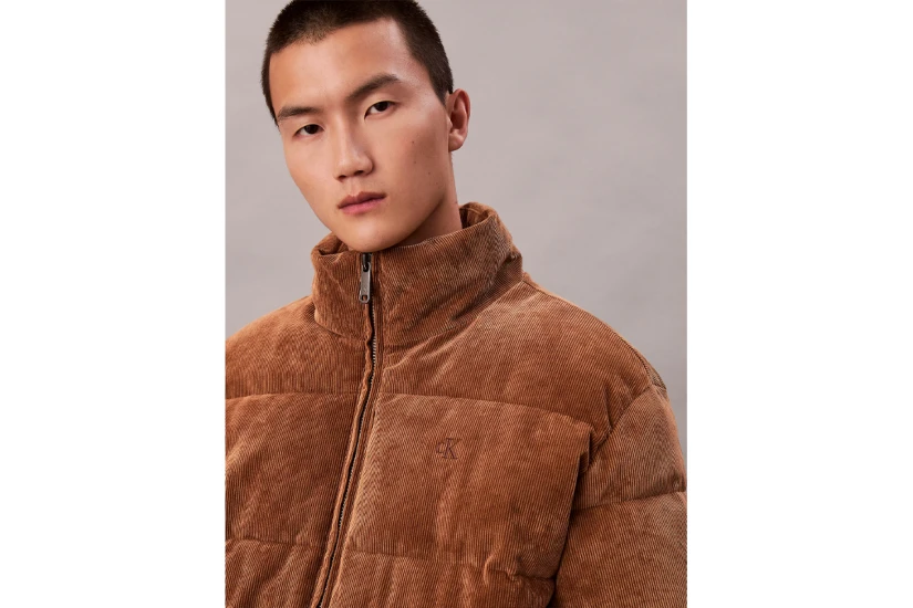 Calvin Klein Corduroy Ανδρικό Μπουφάν Puffer Ταμπά